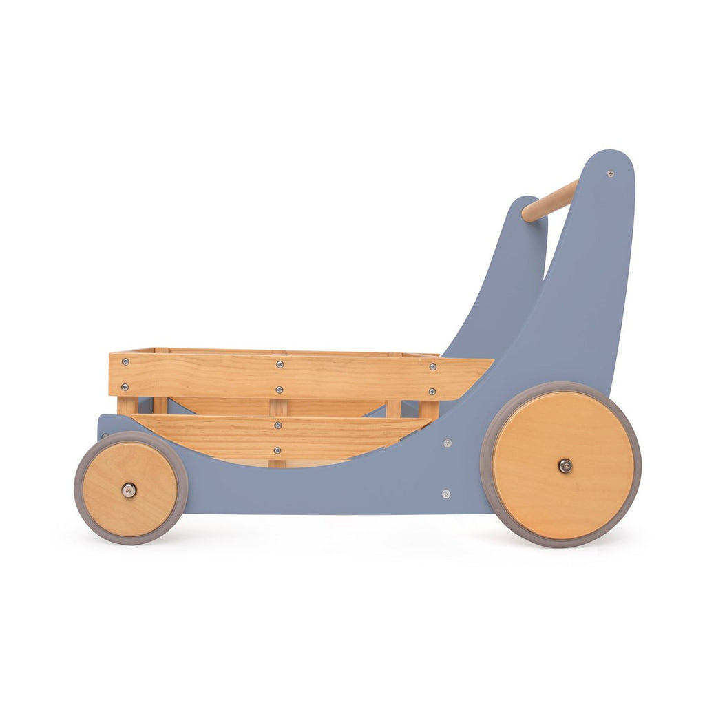Kinderfeets 2-in-1 houten opbergkar & loopwagen - Slate Blue