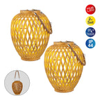 Näve Cesto Solar Laterne Set 24cm - 2 stuks Natuurlijk - Zonne-energie