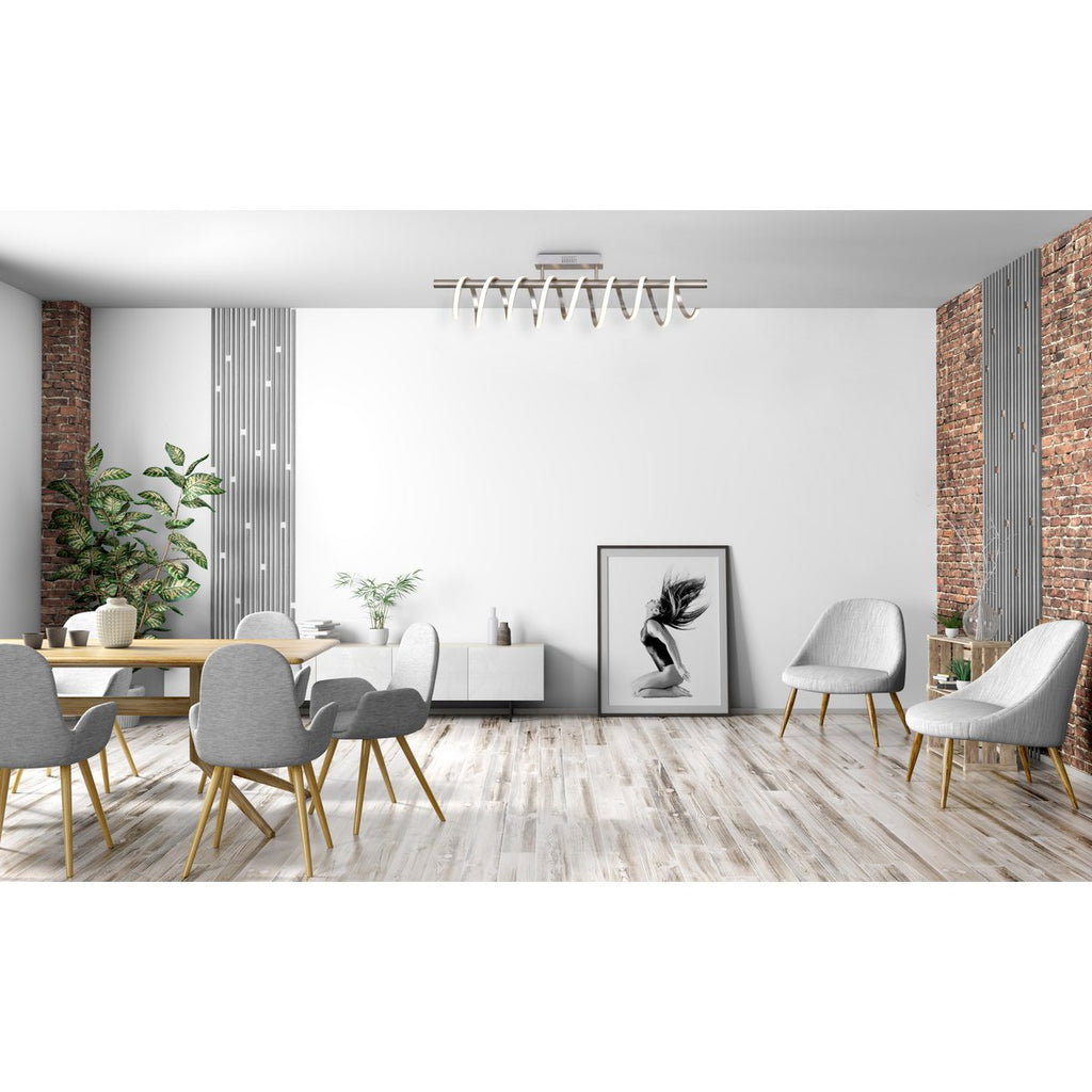 Näve Belleza LED Plafondlamp - Nikkel Wit 100cm