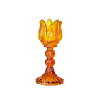 Geel en roze Capri kaarshouder 18cm - AULICA