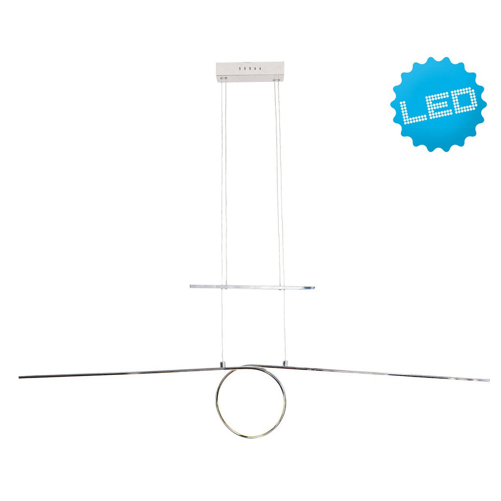 Näve Leuchten Hanglamp Zilver 130cm LED 1344lm Warm Wit