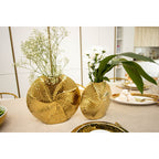 Gouden spiraalvormige keramische vaas 23x6x21,5 cm