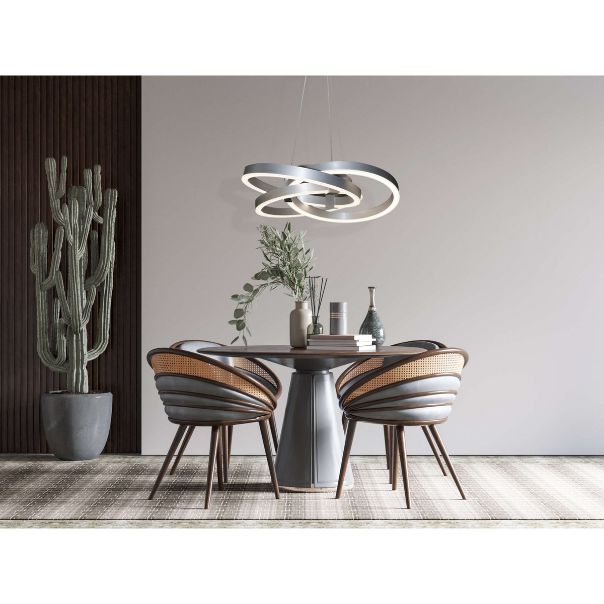 Näve Divora LED Hanglamp Ø58cm Aluminium Wit