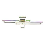 LED CCT-plafondlamp + RGB-backlight "Bantry" met veel functies, 95 cm lang, inclusief afstandsbediening