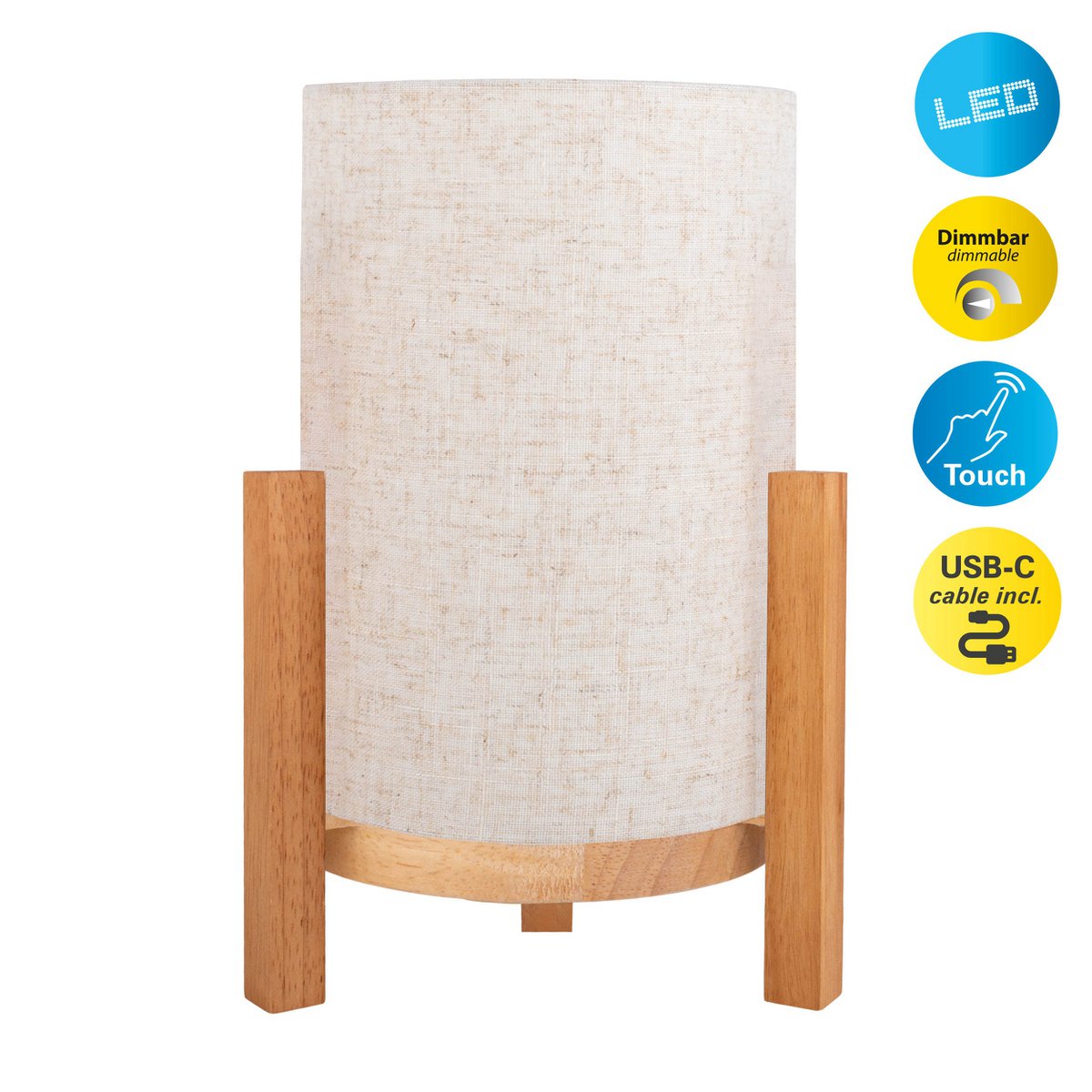 Ackitical Matilda Tafellamp - Wit 32cm LED Dimbaar
