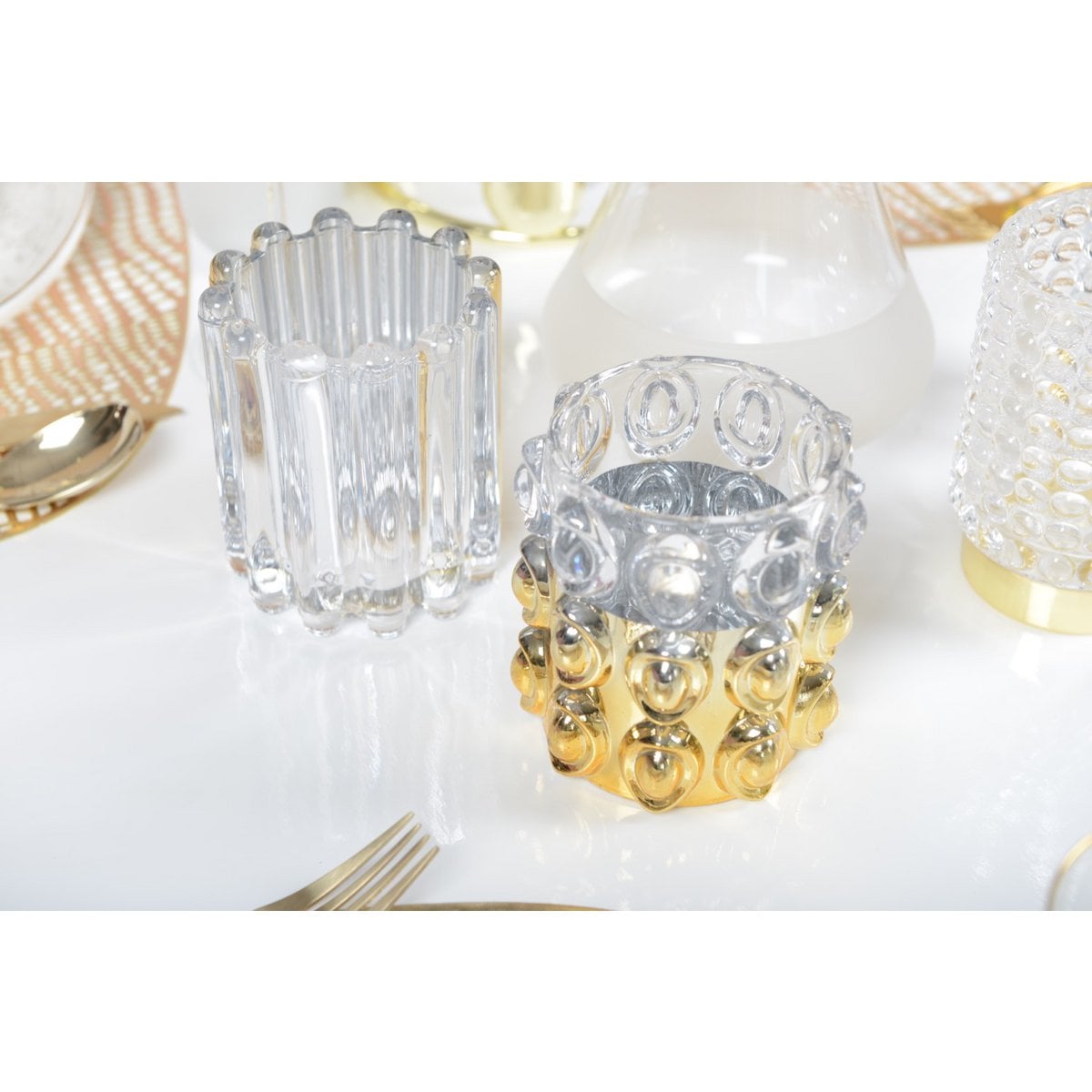 Raye Moi Golden Booker Kandelaar - Goud Glas 9,5cm