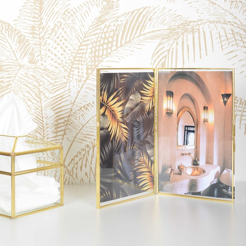 Dubbel transparant frame goud H16cm