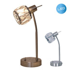 LED -tafellamp "Josefa", tafellamp gemaakt van metaal en glas in roestvrijstalen optica, met E14 -versie Filamentlamp inbegrepen, licht voor woonkamer, eetkamer, gang of gang 34,5 x 17,5 cm