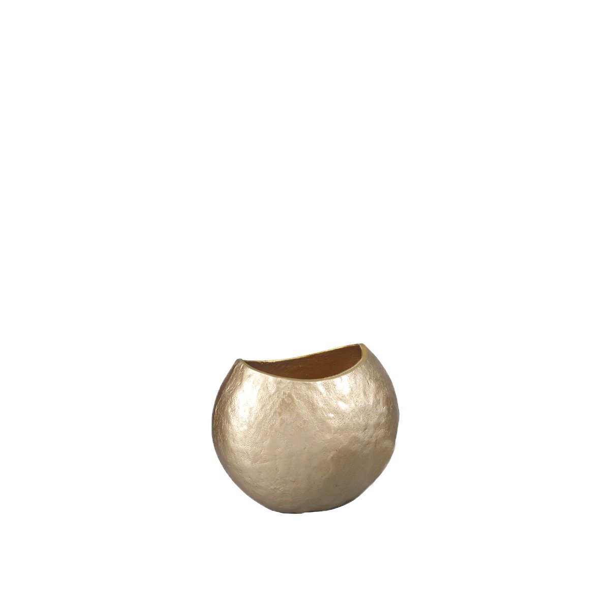 Ovale sable vaas 26x15.5x22cm aluminium beige
