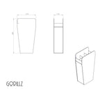 Gorillz Brella Paraplubak Zwart 58cm - 6 Vakken Duurzaam Metaal