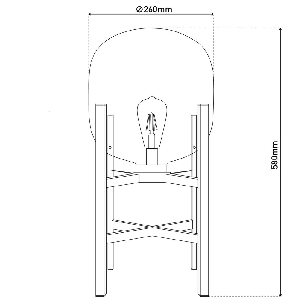 Näve Lora LED Tafellamp - Zwart 58cm