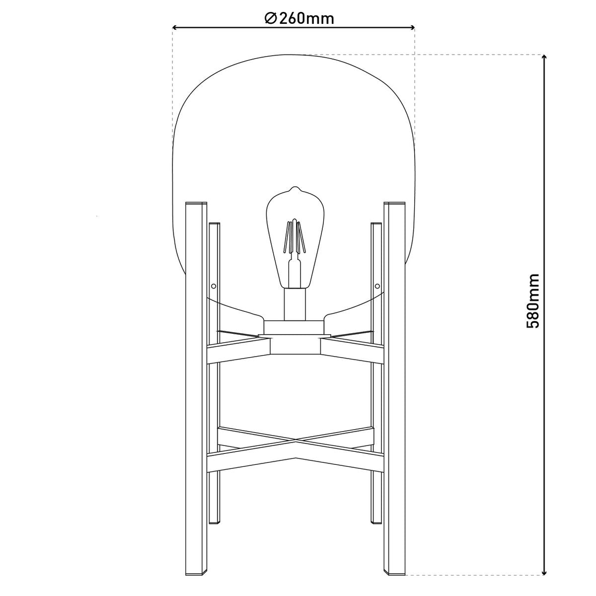 Näve Lora LED Tafellamp - Zwart 58cm