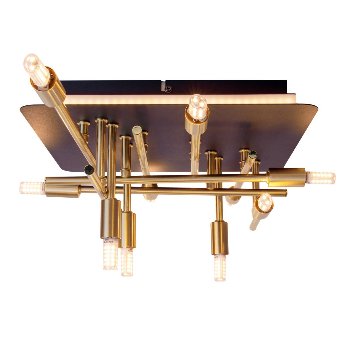 LED-plafondlamp Ancona - Zwart/Goud G9