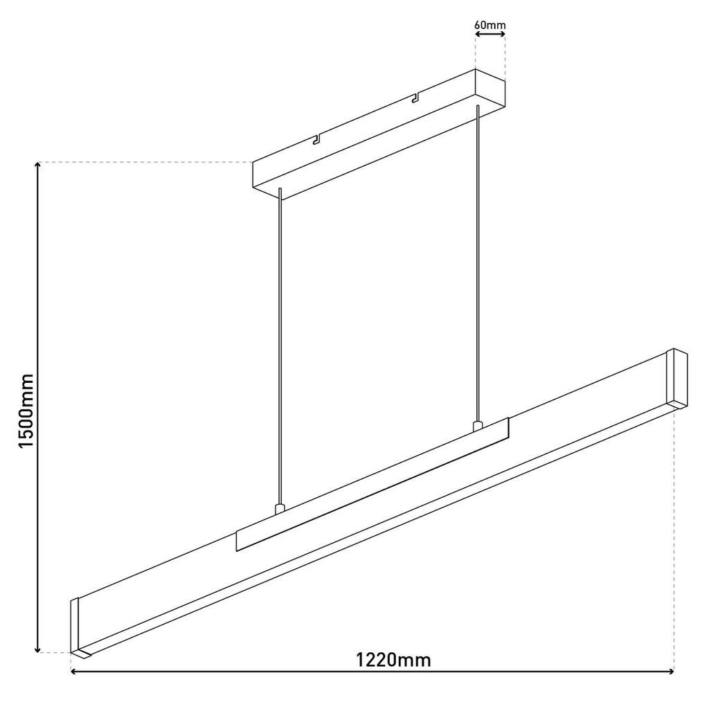 Näve Wilma LED Hanglamp Zwart/Bruin 150cm
