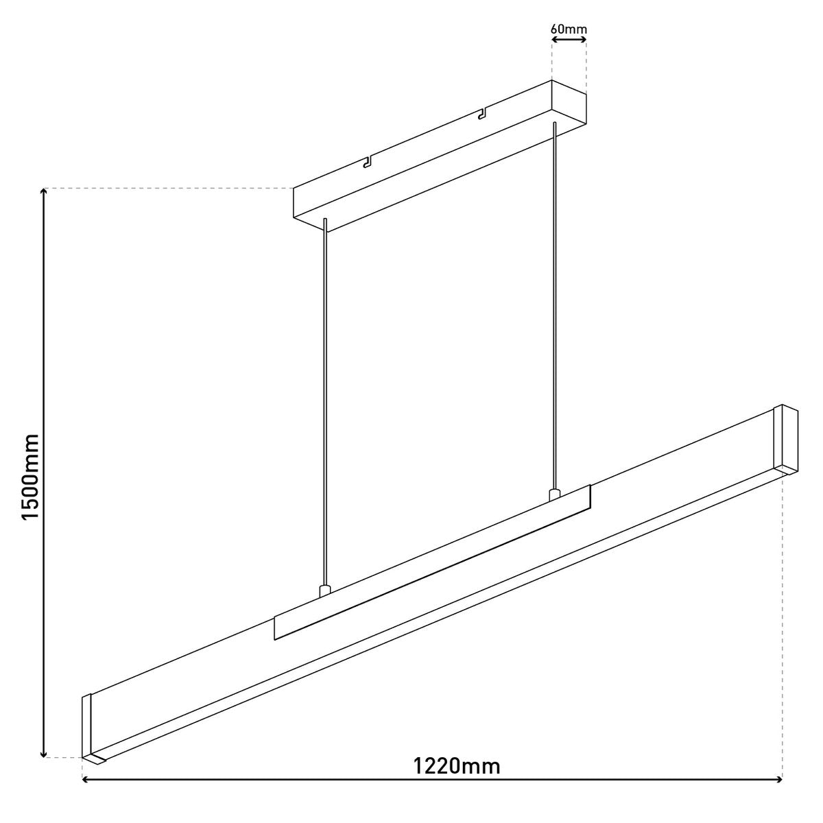 Näve Wilma LED Hanglamp Zwart/Bruin 150cm