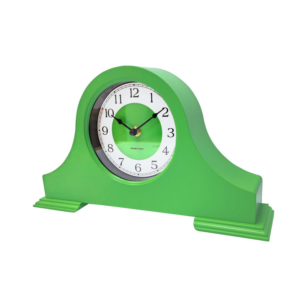 Klok - Housevitamin mantelklok - groen - 36x8,5x20 cm