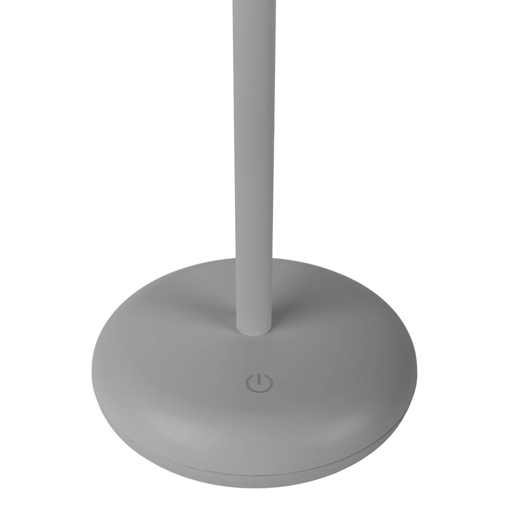 Batterijlichtlicht "PASI" voor buiten en binnen, gemaakt van metaal en plastic in grijs, dimbaar, met aanraking en geheugenfunctie, ca. 26 cm hoog