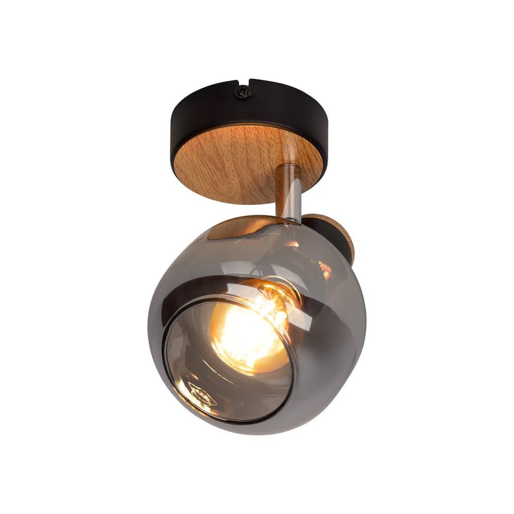 Näve Fumoso Wandlamp - Zwart Rookglas 16cm