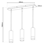 Näve Fridu 3-delige Hanglamp - Mat zwart 48cm