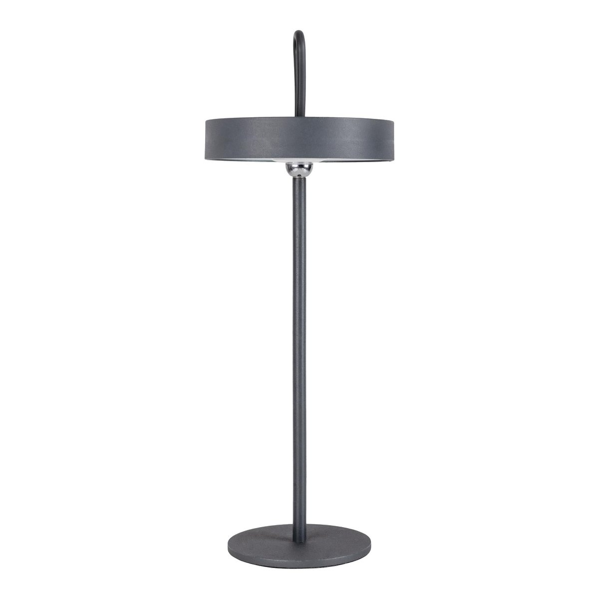 LED -batterijtafellamp magnetisch "ella" voor buiten en binnen, gemaakt van metaal en plastic in grijs, 35 cm hoog