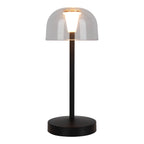 2 Set LED Battery Table Light "Gomba" voor buiten en binnen, gemaakt van metaal en plastic in zwart, 18,5 cm hoog