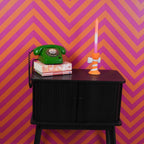 Kandelaar Boog Design - Oranje/Lila - 9x8x14cm