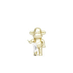 Gouden polyresin aap beeldje 'de legende' - 11x7x19cm