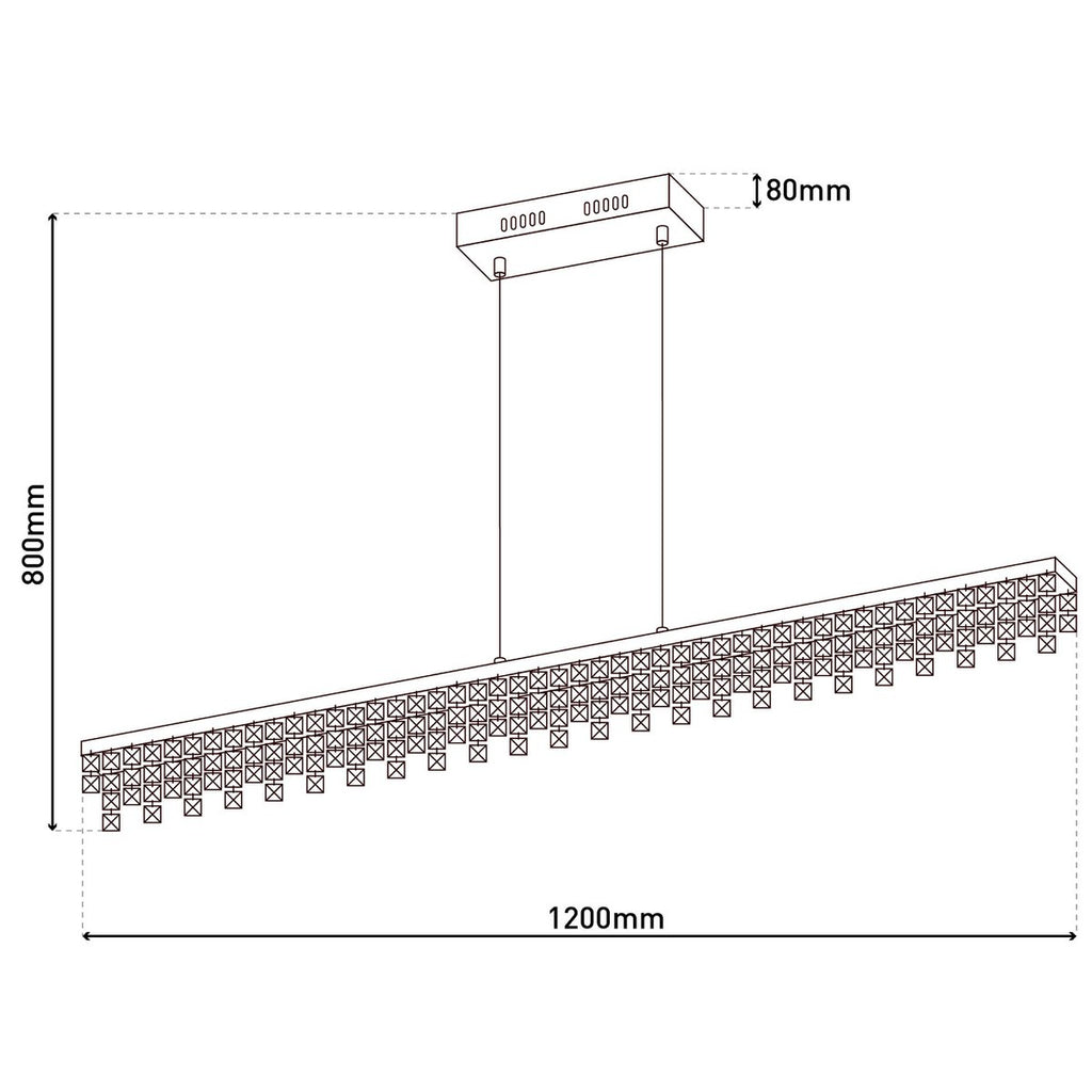 LED hanglamp Diamonds Näve 120cm