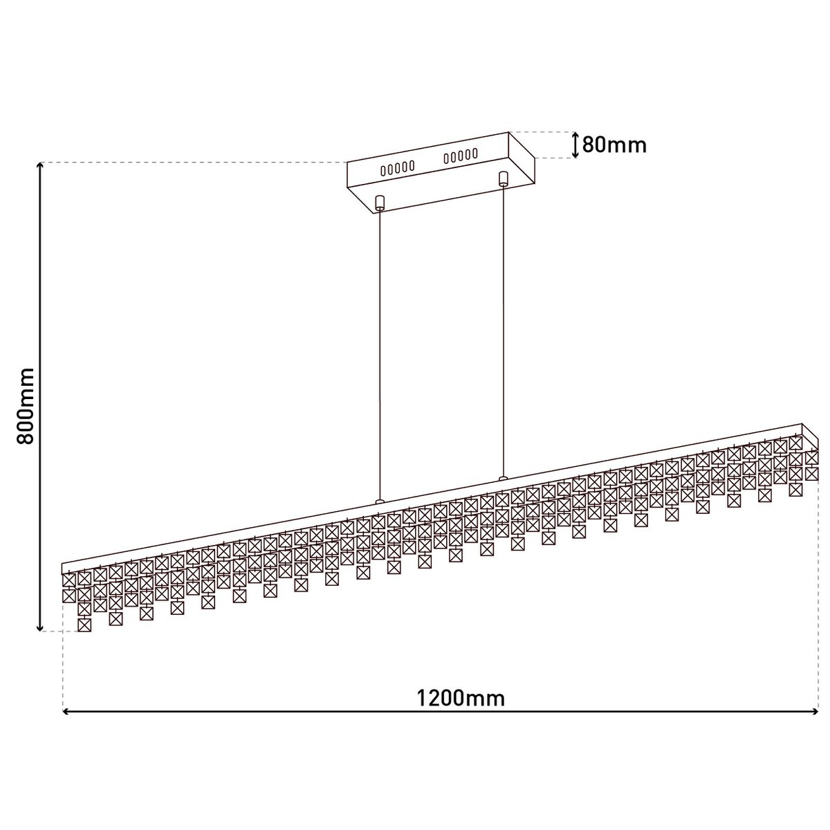 LED hanglamp Diamonds Näve 120cm