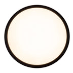 Het LED-plafondlicht "Carlo" met RGB-backlight, Ø van 54 cm, klassiekmoderne plafondlicht gemaakt van zwart/wit plastic met veel functies, b.v.