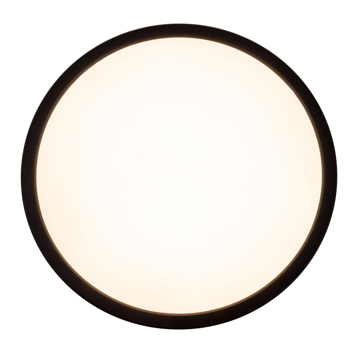 Het LED-plafondlicht "Carlo" met RGB-backlight, Ø van 54 cm, klassiekmoderne plafondlicht gemaakt van zwart/wit plastic met veel functies, b.v.