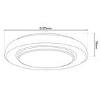 LED -plafondlamp "Monterey" Ø 37,5 cm, vele functies, gemaakt van metaal en plastic in het zwart, met geïntegreerde LED's, verlichting voor woonkamers, gang of kantoor