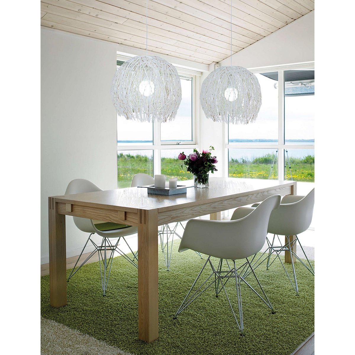 Näve Struwel Rattan Hanglamp Ø40cm Wit