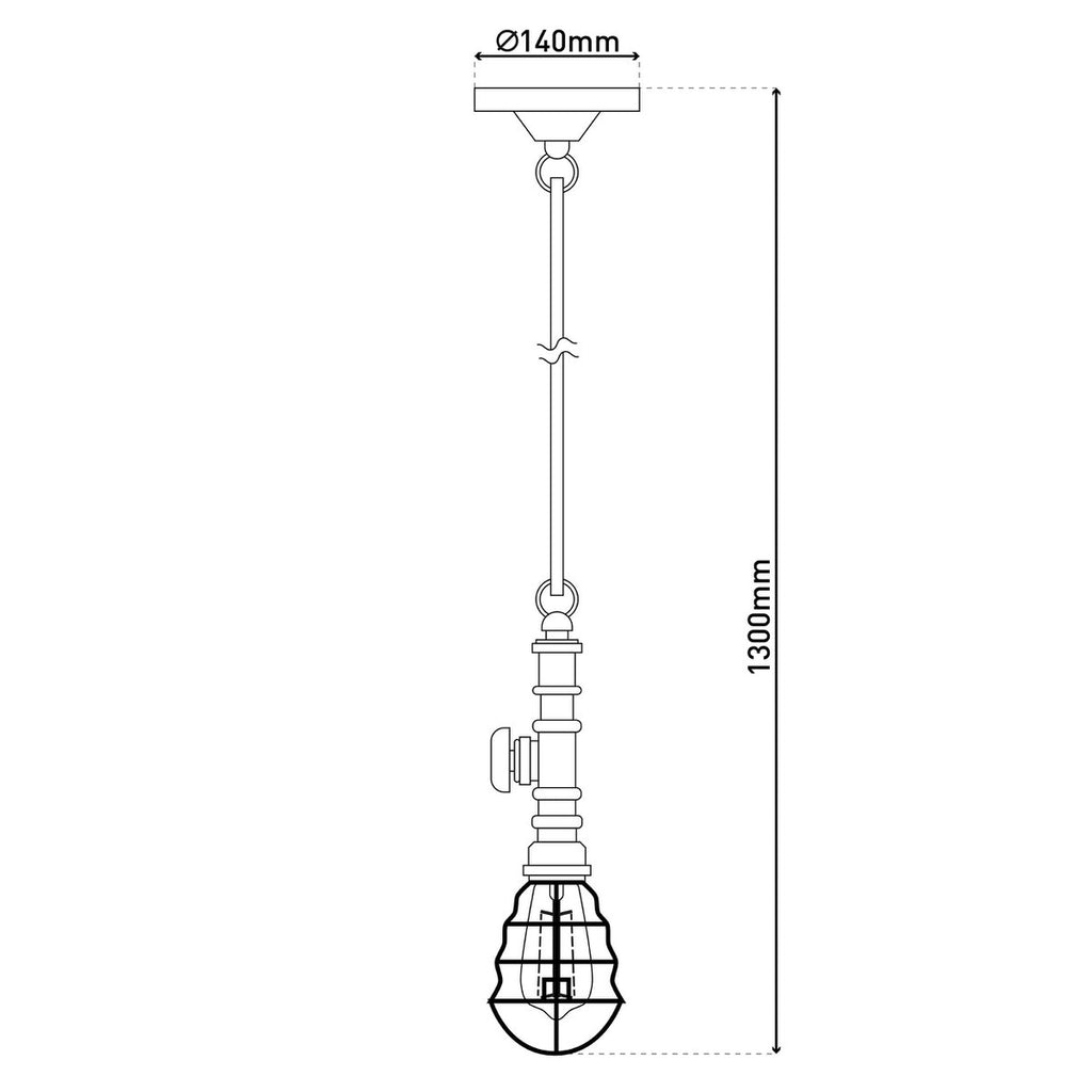 Näve Regia Hanglamp - Zwart 130cm E27