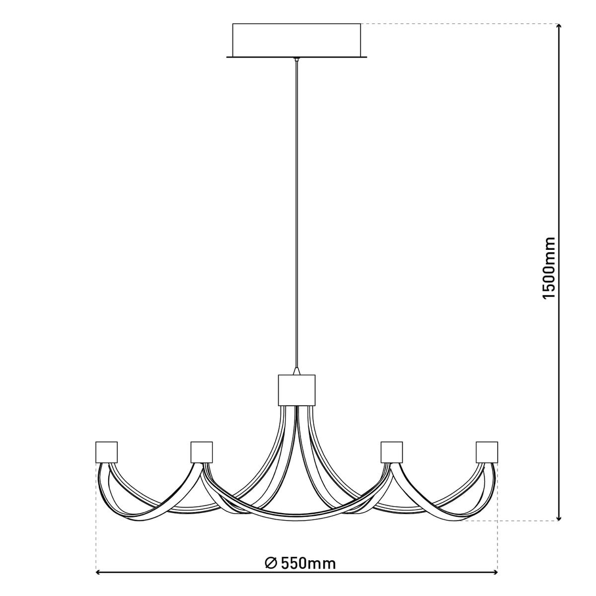 Näve Festos LED Hanglamp 55cm Dimbaar