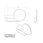 Gorillz Clever Wandspiegel Zwart - Opslag & Reflectie