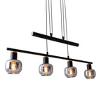 Näve Fumoso Hanglamp 4-lichts 78cm Zwart Rookglas