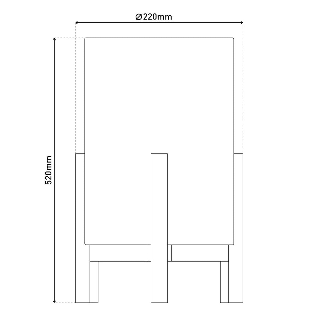 Tafellamp Matilda - Hout Wit 52cm E27