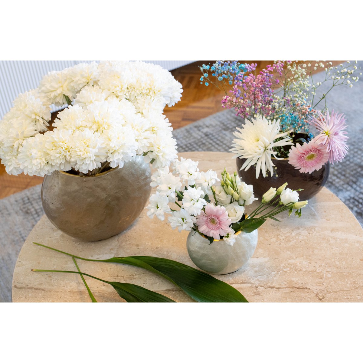 Ovale witte vaas 15x10x12,5 cm - Aulica