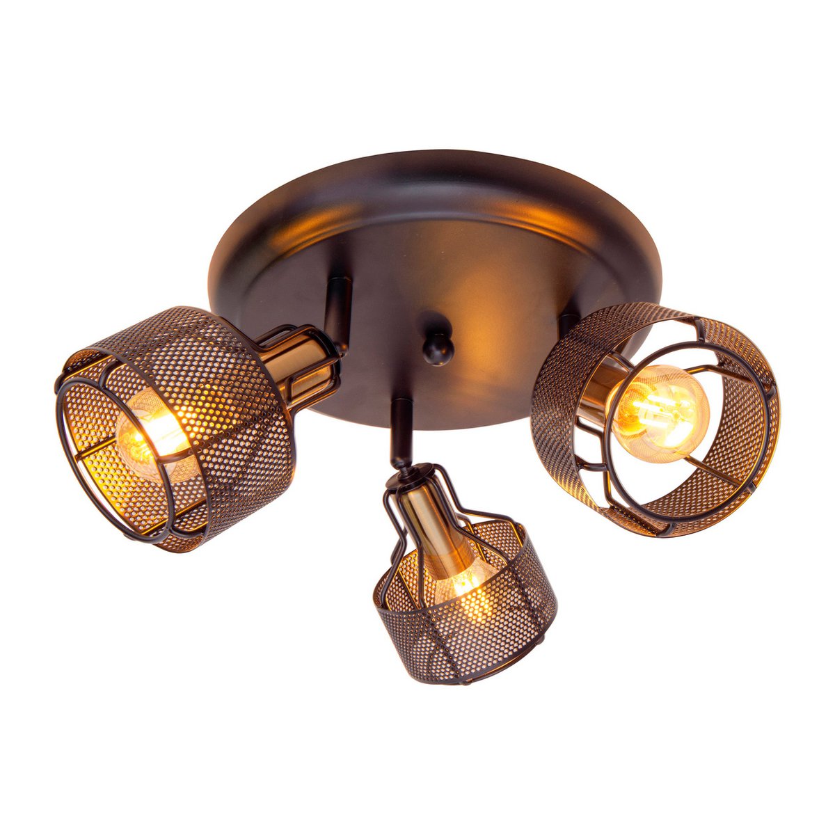 Näve Foro 3-zits Spot - Zwart/Goud 41cm
