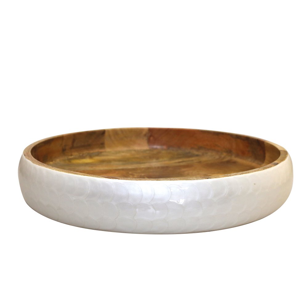 Wit Mango Hout Rond Snijbord 40x40cm