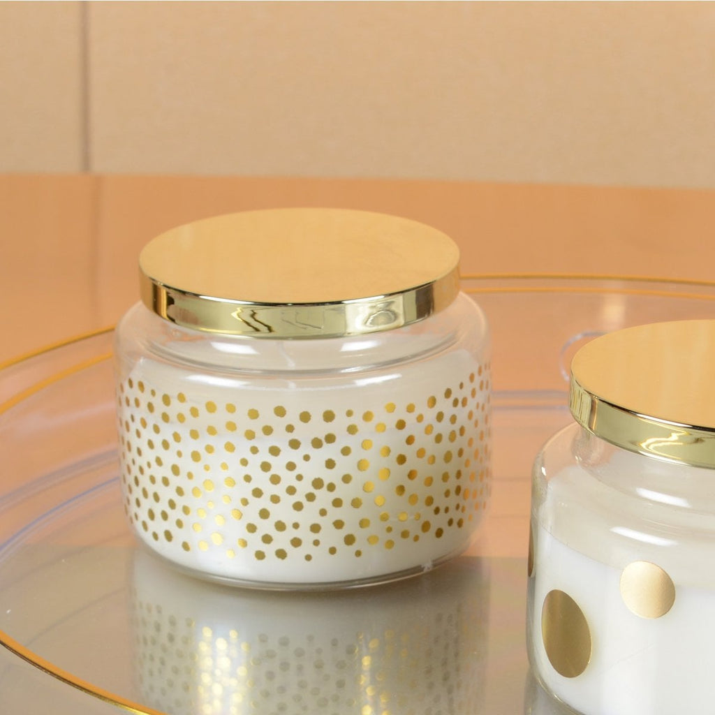 Ronde kaars salie gouden deksel - 11,5cm