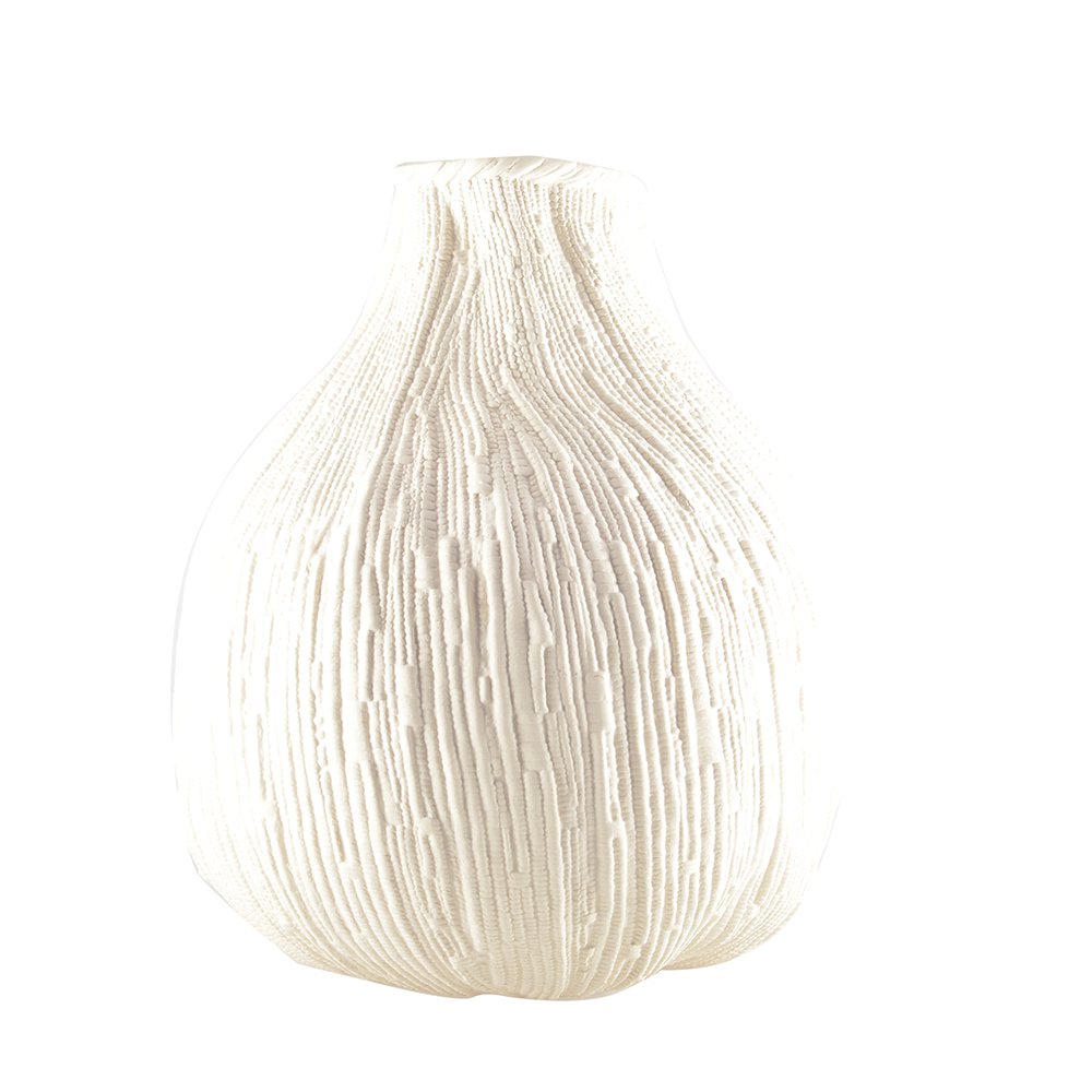 Romig witte ronde vaas - Aulica 29x29x32cm