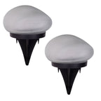 De spiesjes "Guri" 14 x 12 cm, 8,5 cm hoog, zwart plastic, zwaar, transparant glas, geïntegreerde LED's, warm wit