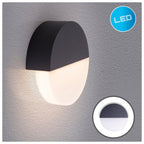 LED -wandlamp "Sobrio", gemaakt van metaal en plastic in antraciet, met geïntegreerde LED