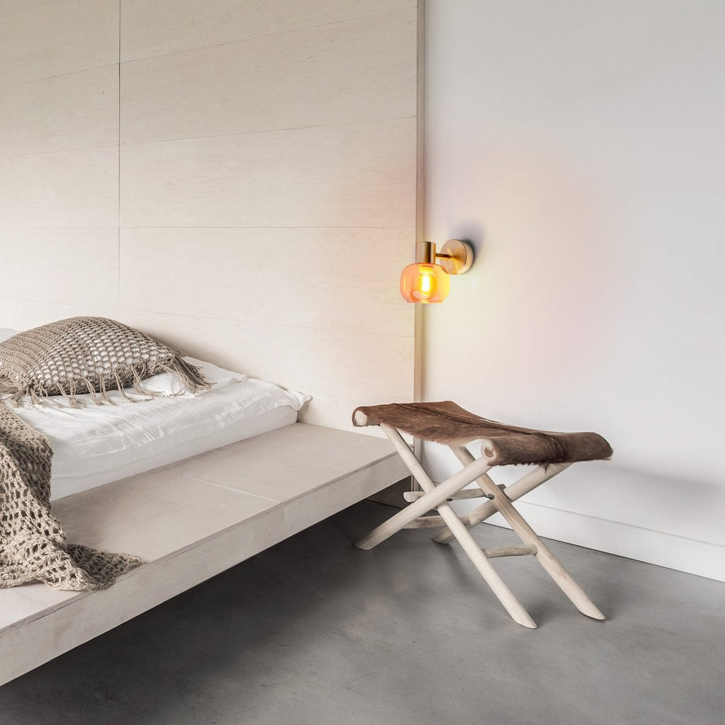 Glazen wandlamp Libby - Amber E14 16cm