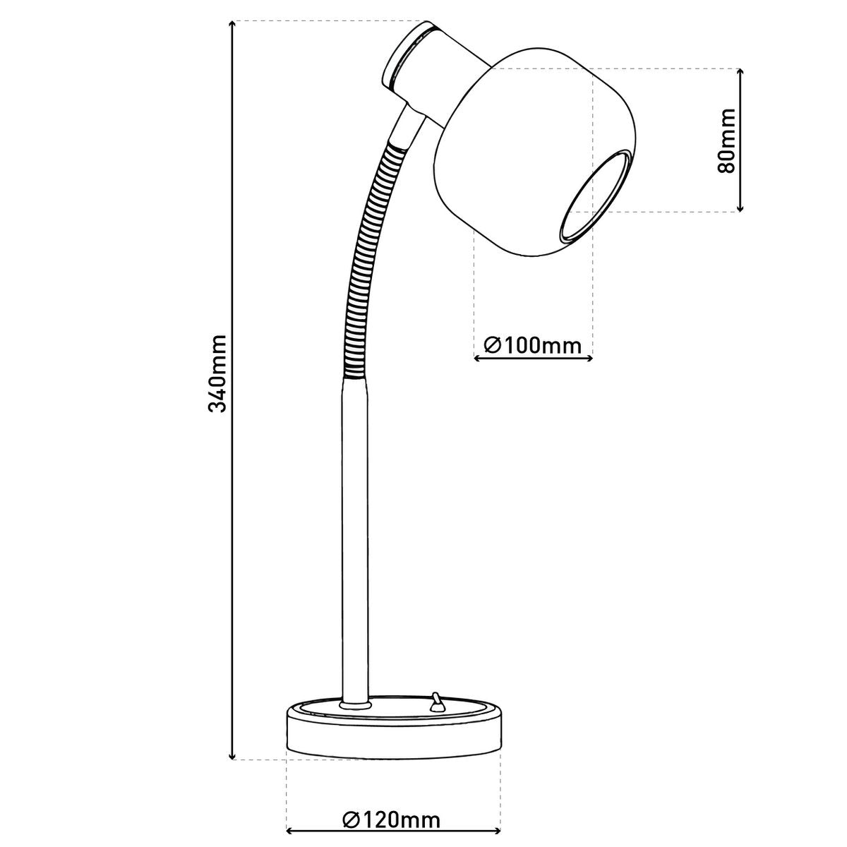 Näve Fumoso Tafellamp - Zwart 34cm