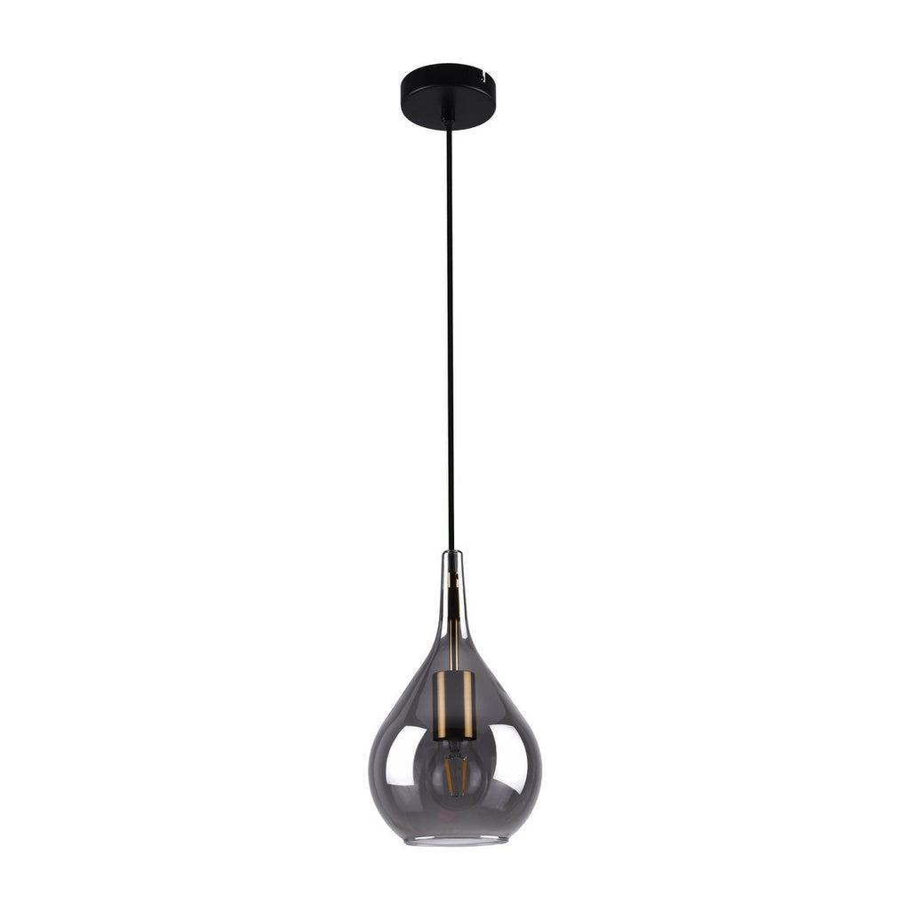 Näve Gota Hanglamp Zwart Rookglas Ø20cm
