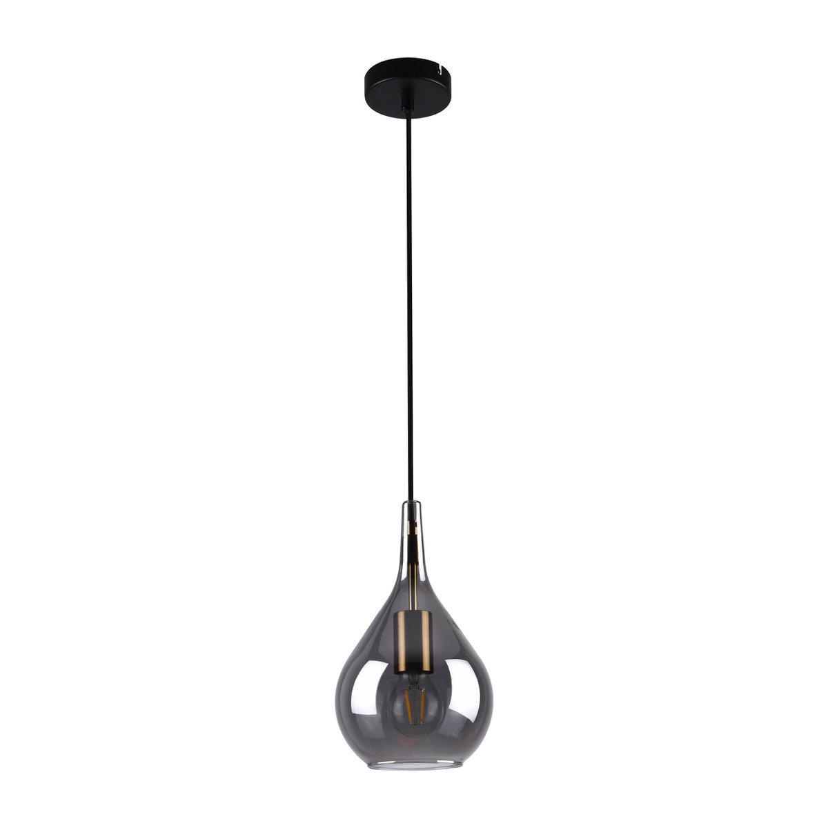 Näve Gota Hanglamp Zwart Rookglas Ø20cm