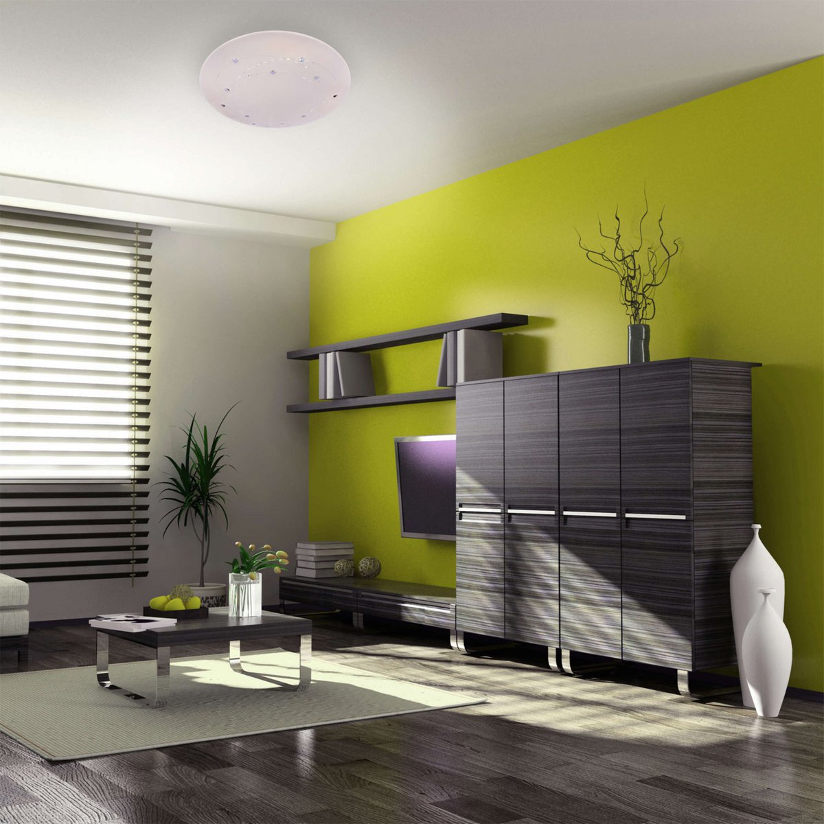 LED-plafondlamp Lissabon 61cm Wit Dimbaar
